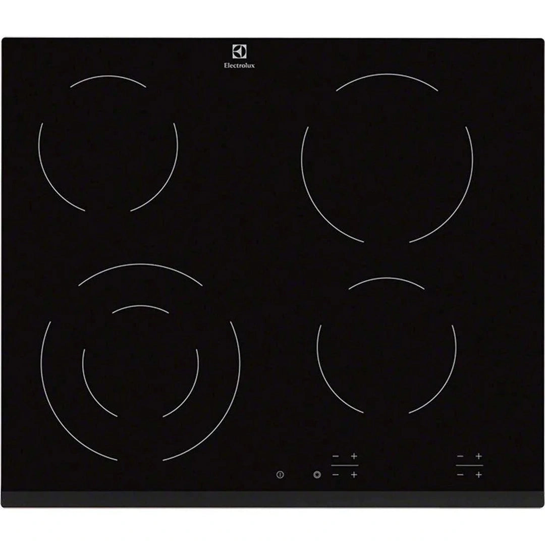 Electrolux 60cm 4 Zone Built-In Electric Hob Black | EHF6241FOK Electrolux Hob Euronics Ireland