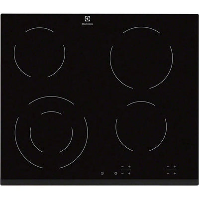 Electrolux 60cm 4 Zone Built-In Electric Hob Black | EHF6241FOK Electrolux Hob Euronics Ireland
