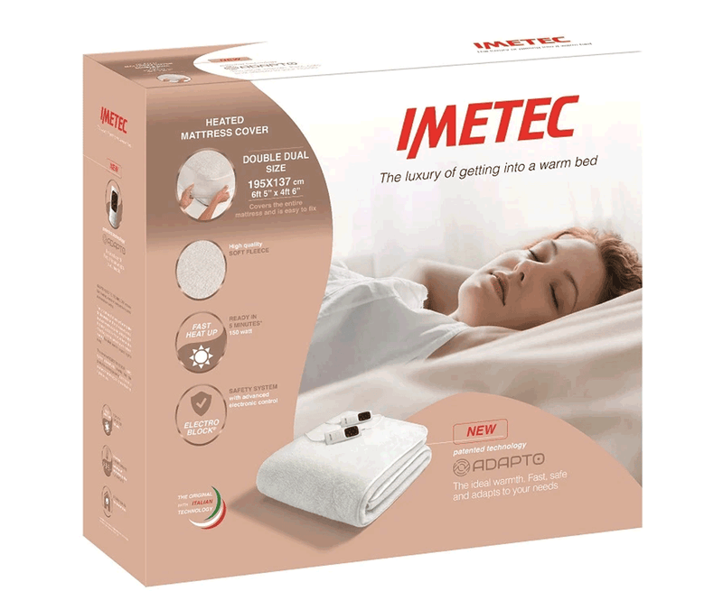 Imetec Adapto Heated Dual Control Underblanket | Double - Electric Blanket