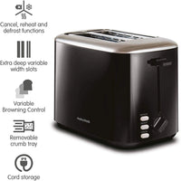 Morphy Richards Equip 2 Slice Black Toaster | 222064 Morphy Richards Toaster Euronics Ireland