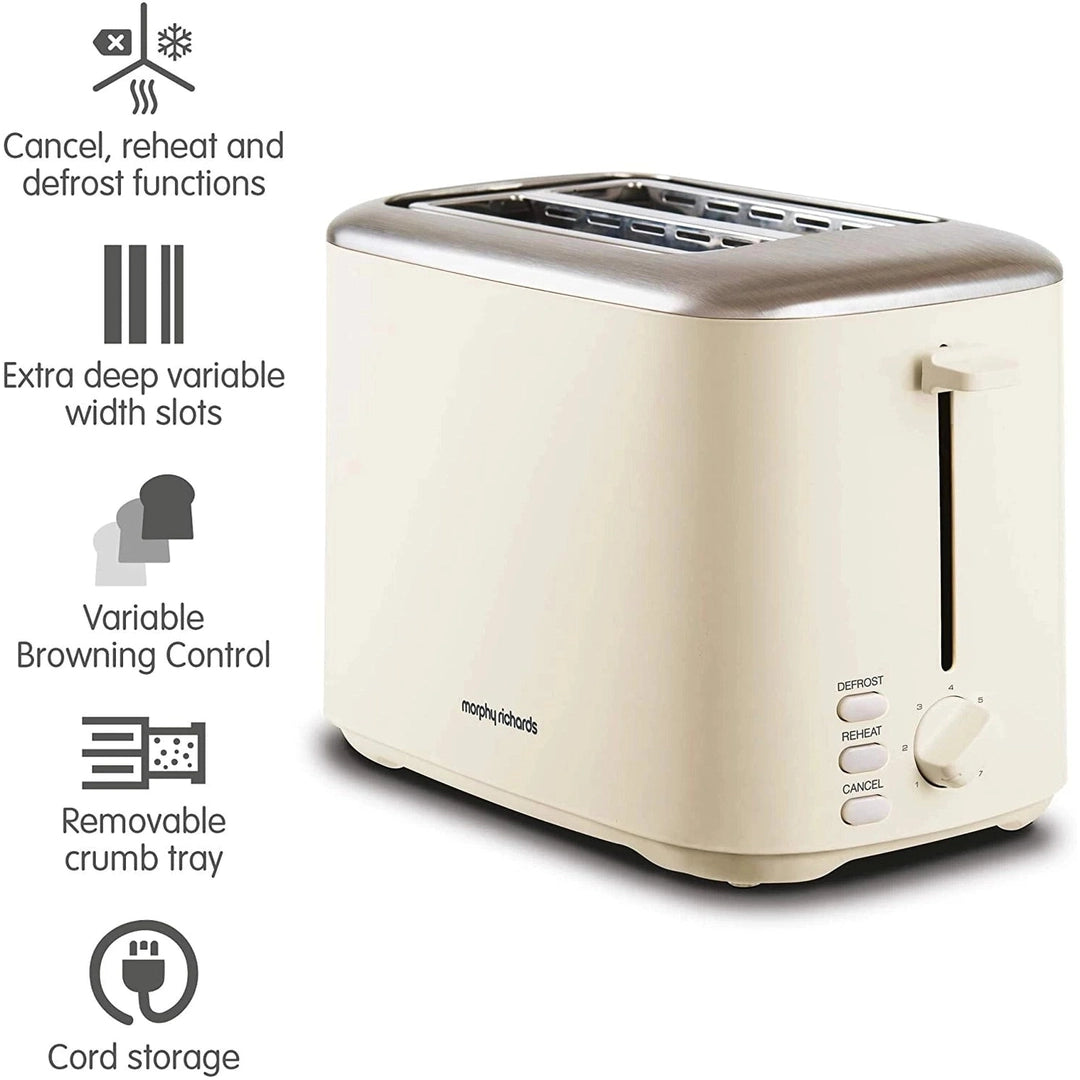 Morphy Richards Equip 2 Slice Cream Toaster | 222065 Morphy Richards Toaster Euronics Ireland