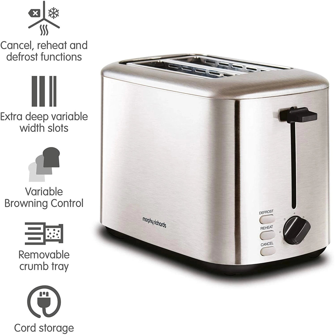 Morphy Richards Equip 2 Slice Stainless Toaster | 222067 Morphy Richards Toaster Euronics Ireland