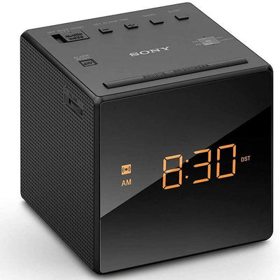 Sony Cube FM/AM Clock Radio with Dual Alarm | Black Sony Radio Euronics Ireland