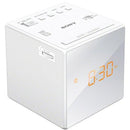 Sony Cube FM/AM Clock Radio with Dual Alarm | White Sony Radio Euronics Ireland