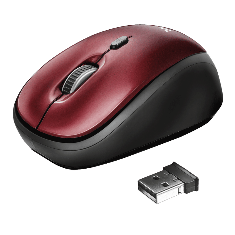 Trust Yvi Optical Wireless Mouse | Red Trust Mouse Euronics Ireland